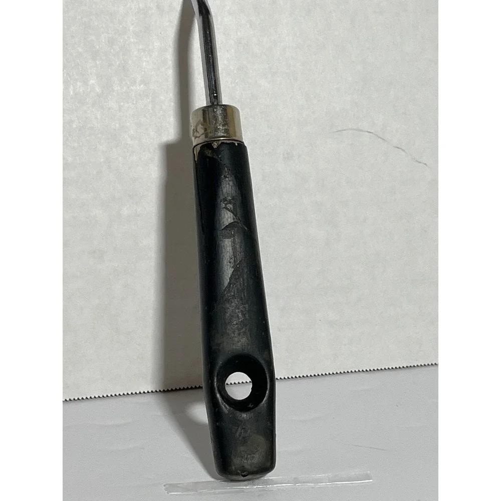 Vintage Androck USA Wide Slotted Spatula Stainless Steel Black Handle Chevron